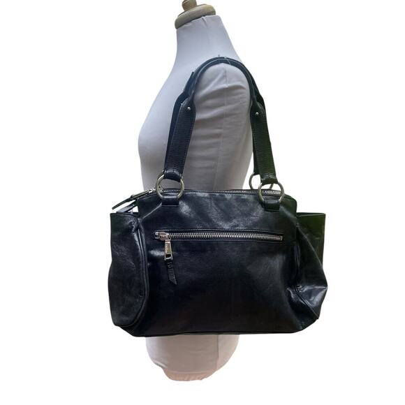 HOBO The Original Black Leather Zip Handbag - Picture 1 of 16